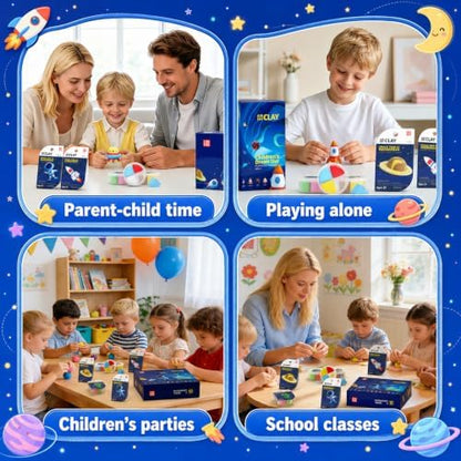 Air Dry Clay Kit -12 Space Theme Modeling Clay for Kids Arts and Crafts - Image 5