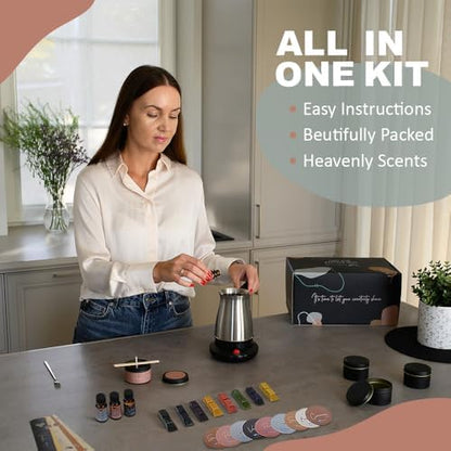 SoftOwl Premium Soy Candle Making Kit - Black Edition - Full Set with Electric Melter - Soy Wax, Big 16 Tins, 8 Pleasant Scents, 8x2 Color Dyes & More - Perfect as Home Decorations - Image 3