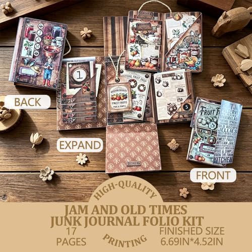 XINPOCUT Steampunk Folding Folio Junk Journal Kit,Folio Booklet Craft Kit, Junk Journal Kit, Scrapbooking Supplies, Journaling Decor, Mini Folio Writer Folder Project, Arts & Crafts Gifts - Image 2