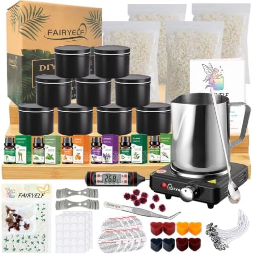 FAIRYELF Candle Making Kit for Adults, Soy Wax & Wax Melter, DIY Candle Kit by FAIRYELF