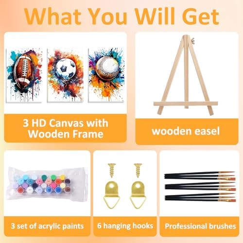 Mandun Ball Paint by Numbers Kit for Adults, 3 Pack, 7.8x11.8 inch - Image 4
