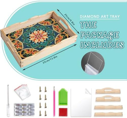DOTSOPS DIY Mandala Diamond Painting Serving Tray with Handle for Adults - Image 2