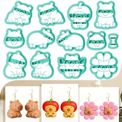 13Pcs Capybara Polymer Clay Cutters Clay Earrings Cutters for Adults Polymer Jewelry Cutter for Earrings Making Party Festival DIY Supplies by beinkmake