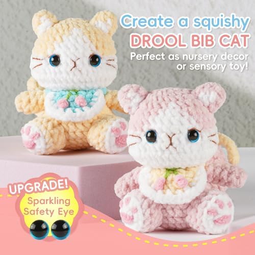 Crochet Kit for Beginners, Cute cat Animal Kits for Adults, Amigurumi Set - Image 2