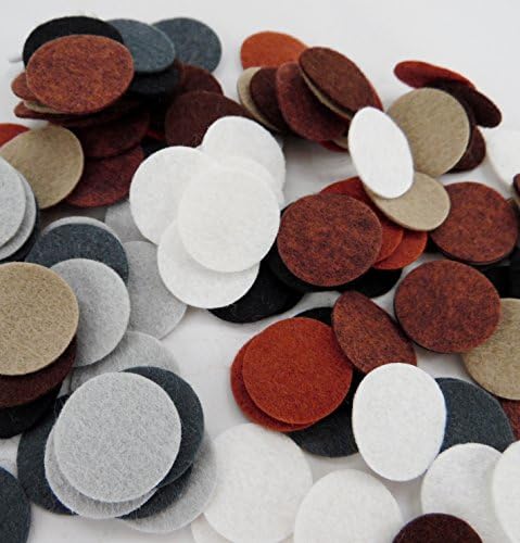 128 Wool Blend Felt 1 inch Circles - Naturals Colors - Made in USA - OTR Felt - Image 2