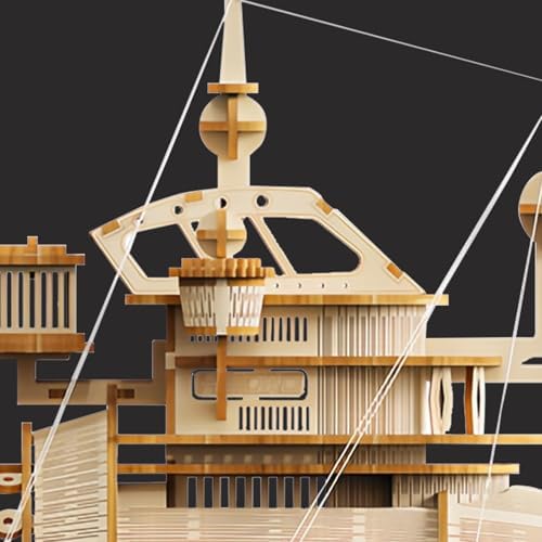 3D Wooden Puzzles for Adults, DIY Spaceship Model Building Kit - Image 3