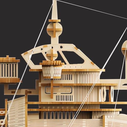 3D Wooden Puzzles for Adults, DIY Spaceship Model Building Kit - Image 3