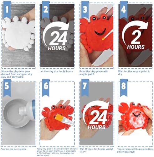 EIGTWEN 20pcs Air Dry Clay for Adults Kit, Full Tools, Ideal for Beginners - Image 6