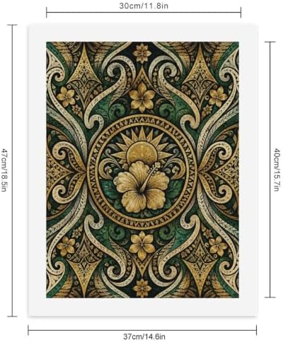Bozfoxa Paint by Numbers Kit for Adults Beginner Green Ornate Flower - Image 2