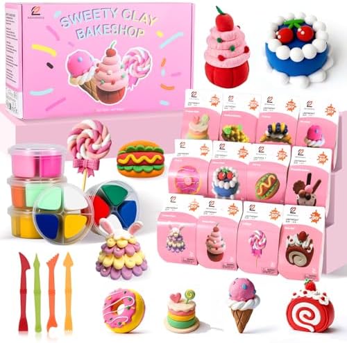 Air Dry Clay Kit for Kids – 12 Pcs, 4 Colors, Non-Toxic Craft Gift by Unknown