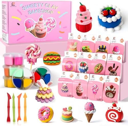Air Dry Clay Kit for Kids – 12 Pcs, 4 Colors, Non-Toxic Craft Gift by Unknown