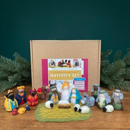 Bergin & Bath Needle Felting Bumper Kit - Nativity Craft Set for Adults and Teens, Gift, Planet-Friendly Wool - Image 4