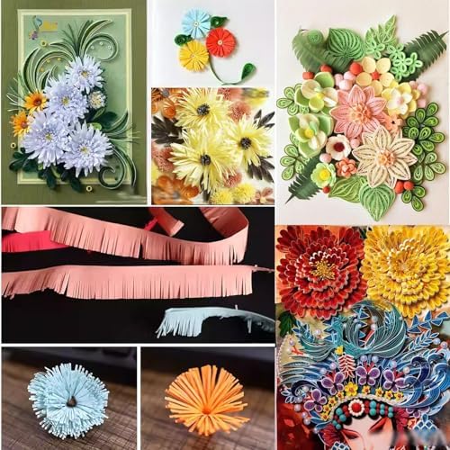 Paper Art Tassel Machine, Manual Quilling Fringer Machine with Adjustable Tassel Length and Width, 3D Handmade Paper Cutting Roll Machines, No Electricity Required, for Handmade Crafts(Upgraded) - Image 7
