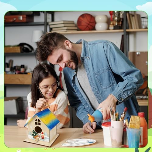 18 Pack Wooden DIY Birdhouse Kit for Kids Adults, Thickened Double-Layer Wood with Screwdrivers, Nails, Ropes, Easy Build & Paint Arts and Crafts Set for Backyard Garden Bird Watching - Image 6