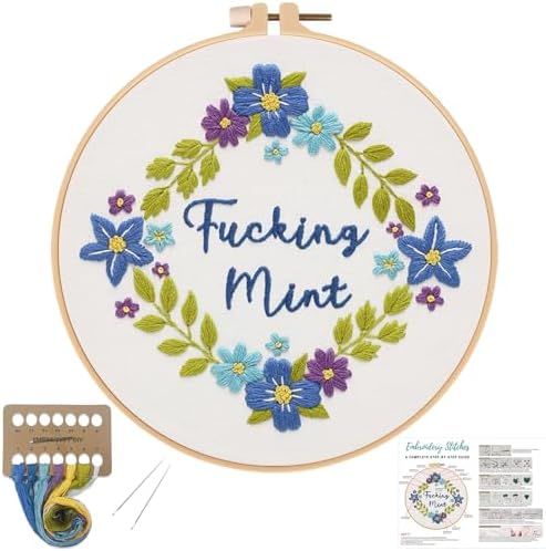 Louise Maelys Funny Flower Wreath Embroidery Kit for Beginners and Adults by LouiseMaelys
