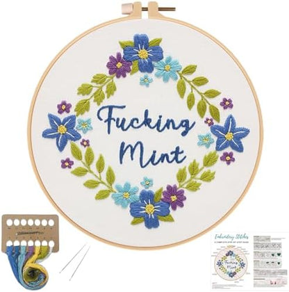 Louise Maelys Funny Flower Wreath Embroidery Kit for Beginners and Adults by LouiseMaelys