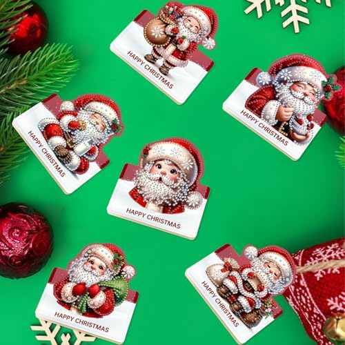 DIY Diamond Art Painting Greeting Card Creative Holiday Blessing 3D Folding Set Stationery Ornament Present Handmade-Santa Claus - Image 5