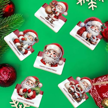 DIY Diamond Art Painting Greeting Card Creative Holiday Blessing 3D Folding Set Stationery Ornament Present Handmade-Santa Claus - Image 5