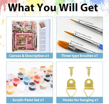 hkejoi Bookstore Paint by Numbers Kit for Adults, 16x20 in - Image 6