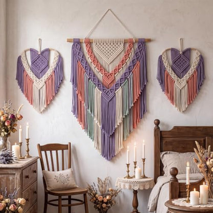 Wesnoy 268 Pcs Macrame Kits for Adults Beginners Weaving Supplies with 3 mm Macrame Cord Cotton, Wooden Beads, Wooden Rings and Sticks for DIY Plant Hangers Wall Hangings, No Insturctions (Pastel) - Image 5