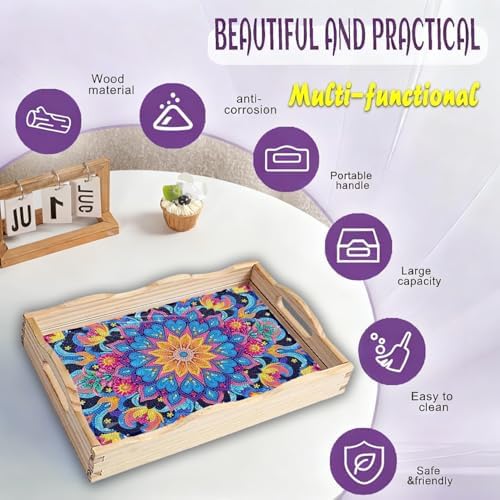 EWJRNSF Diamond Art Kits for Adults Wooden Serving Trays with Handles - Image 4