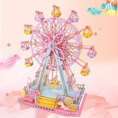 Ferris Wheel 3D Wooden Assembly Puzzle Building Model Kit for Adults - Image 4