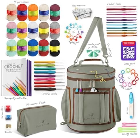 Crochet Kit for Beginners Adults and Kids - Beginner Crochet Kit for Adults with Step-by-Step Video Tutorials, Amigurumi and Crocheting Kit, Crochet Starter Kit with Soft Crochet Yarn and Crochet Bag - Image 2