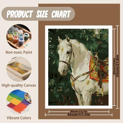 XTCIXAL Paint by Numbers Kit for Adults, Horse - 16X20 Inch - Image 4