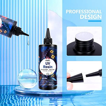 KISREL UV Resin 1000g, Upgraded Hard Crystal Clear UV Epoxy Resin - Image 3