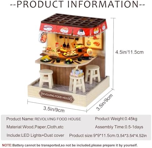 CUTEROOM DIY Doll Room Miniature Furniture Wooden House Kit- Food House - Image 3