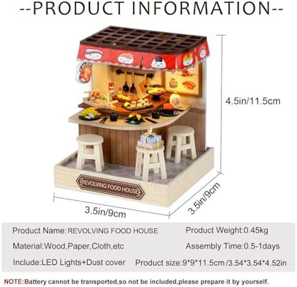 CUTEROOM DIY Doll Room Miniature Furniture Wooden House Kit- Food House - Image 3