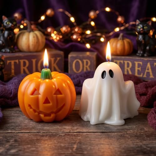 SACATR 5LB Halloween Candle Making Kit with Pumpkin & Ghost Silicone Molds - Image 6