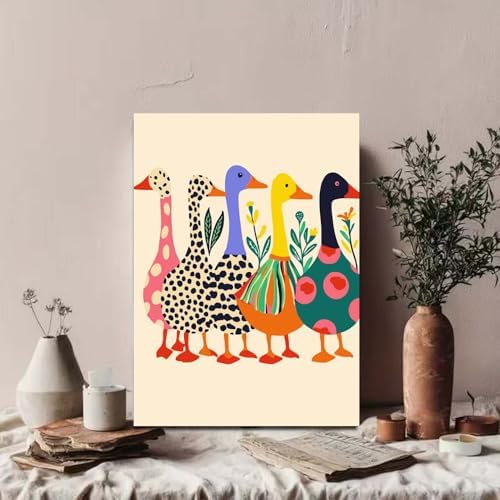 GEMOUJ Duck Paint by Numbers Kits for Adult,Colorful Duck Paint by Numbers Kit for Adults Beginners, DIY Animal Acrylic Painting on Canvas for Adult, Home Wall Decor 16 x 20 inch - Image 5