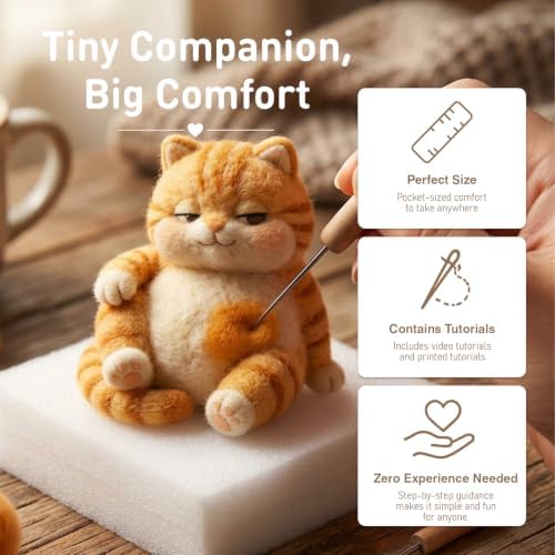 FACE N FACE DIY Needle Felting Kit Cute Beagle Puppy – Needle Felting Starter Kit with Fiber Roving, Needles, Felting Pad & Instructions | Felted Dog Kit for Beginners Adults | DIY Craft Gift - Image 5