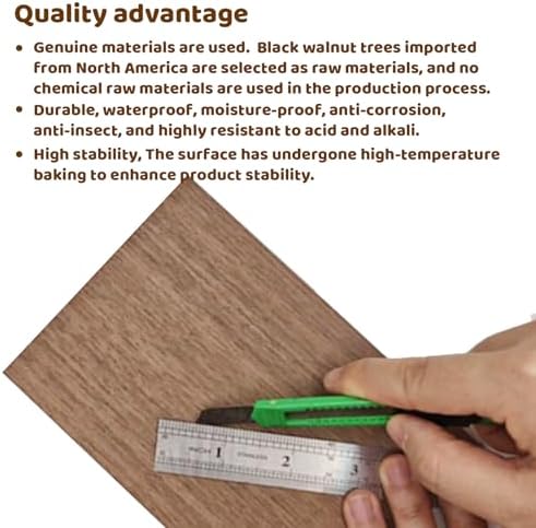 MUXGOA 20 Pcs Walnut Wood Sheets,Unfinished Thin Lumber Solid Wood for Crafts Making & DIY Projects &Woodworking(150x100x2mm) - Image 3