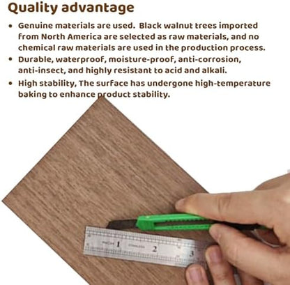 MUXGOA 20 Pcs Walnut Wood Sheets,Unfinished Thin Lumber Solid Wood for Crafts Making & DIY Projects &Woodworking(150x100x2mm) - Image 3