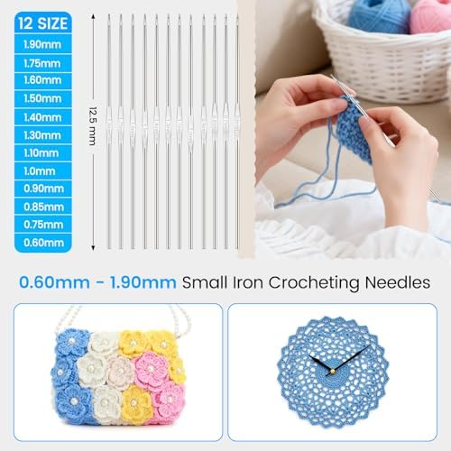 MECHEER Crochet Kit for Beginners, 67 Pcs Knitting Kits Crochet Set with Yarn, Ergonomic Crochet Hooks 0.6mm-6.0mm, Portable Crochet Starter Kit for Travel - Image 4
