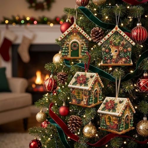 Christmas Diamond Pearl Painting Suncatcher Kit Christmas Ornaments 2026 (Style-E) - Image 3
