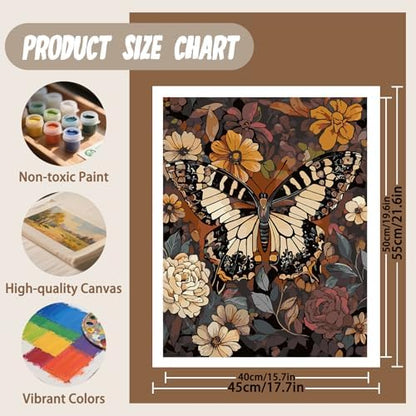XTCIXAL Paint by Numbers Kit for Adults, Butterfly, 16X20 Inch - Image 4