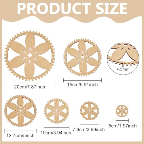 BENECREAT 6 Sizes Poplar Wood Weaving Loom Kit, Round DIY Weaving Loom DIY Weaving Art Tapestry Loom for Hanging Decor Woven Tapestry Knitted Crafts Making, 4.5mm Thick - Image 2