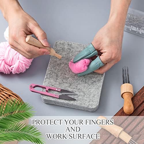 Amylove 2 Pcs Needle Felting Pad, Wool Mat Thick Firm Base, 5 x 6 x 1 Inch - Image 4