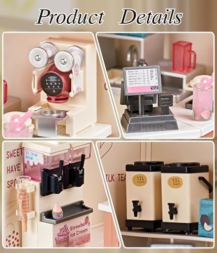Bubble Tea Shop DIY Miniature House Kit with Light - Image 3