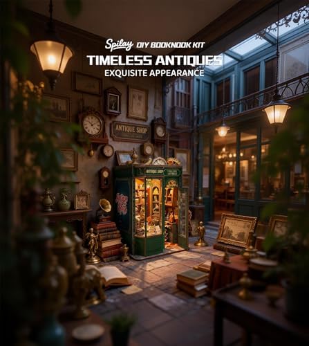 Spilay Book Nook Kit for Adults, Timeless Antiques DIY Miniature House Kit - Image 3