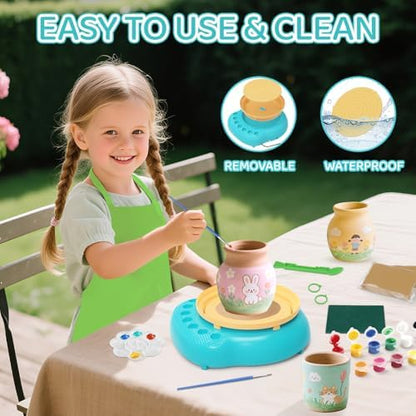 Pottery Wheel for Kids, Complete Kit with Air-Dry Clay, Ages 8-12 - Image 2