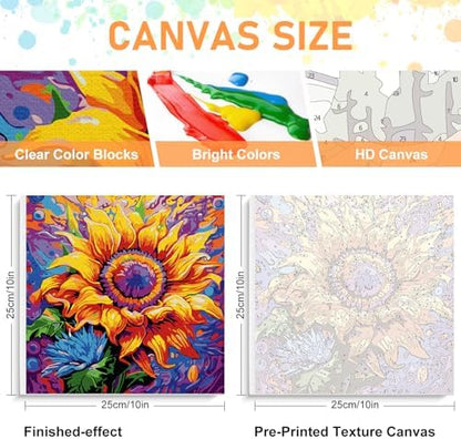 Offito Framed Paint by Numbers Kit for Adults Beginners, Sunflower - Image 3