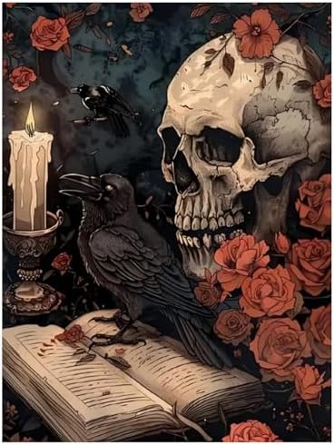Halloween Skull Paint by Numbers Kit for Adults, 16x20 inch by MANDUN