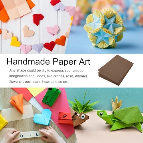 MECCANIXITY 100 Sheet Origami Paper Double Sided Brown 11.7 x 8.3 Inch Square Sheet for Art Craft Project, Beginners, Gifts Decor - Image 6