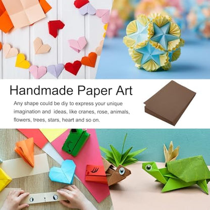 MECCANIXITY 100 Sheet Origami Paper Double Sided Brown 11.7 x 8.3 Inch Square Sheet for Art Craft Project, Beginners, Gifts Decor - Image 6