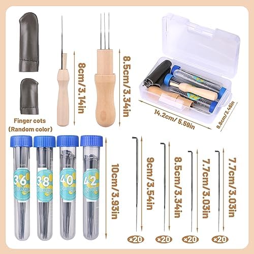 164PCS Needle Felting Tools, Needle Felting Needles, 4 Sizes Felting Needles with Needle Bottle Felting Tool Holders, Complete Needle Felting Supplies for Beginner Professional - Image 2
