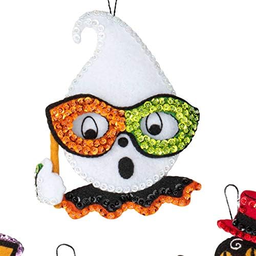 Bucilla 89276E Felt Applique Ornament Kit, Vintage Halloween, Set of 6 - Image 6